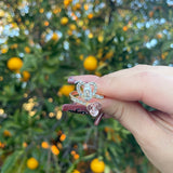 Swirl Heart + Flower Virgencita Adjustable Ring