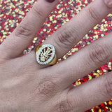 Santa Muerte Oval Sparkle Adjustable Ring -