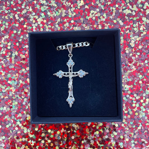 Jesus Sparkle Cross Necklace