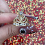 Virgencita Princess Crown Gold Plated Ring - Adjustable