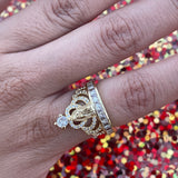 Virgencita Princess Crown Gold Plated Ring - Adjustable