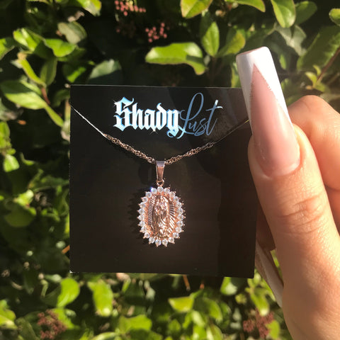 Shady Lust Rose Gold 18k Gold Plated Virgencita Necklace