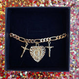 Heart + Cross Bracelet -